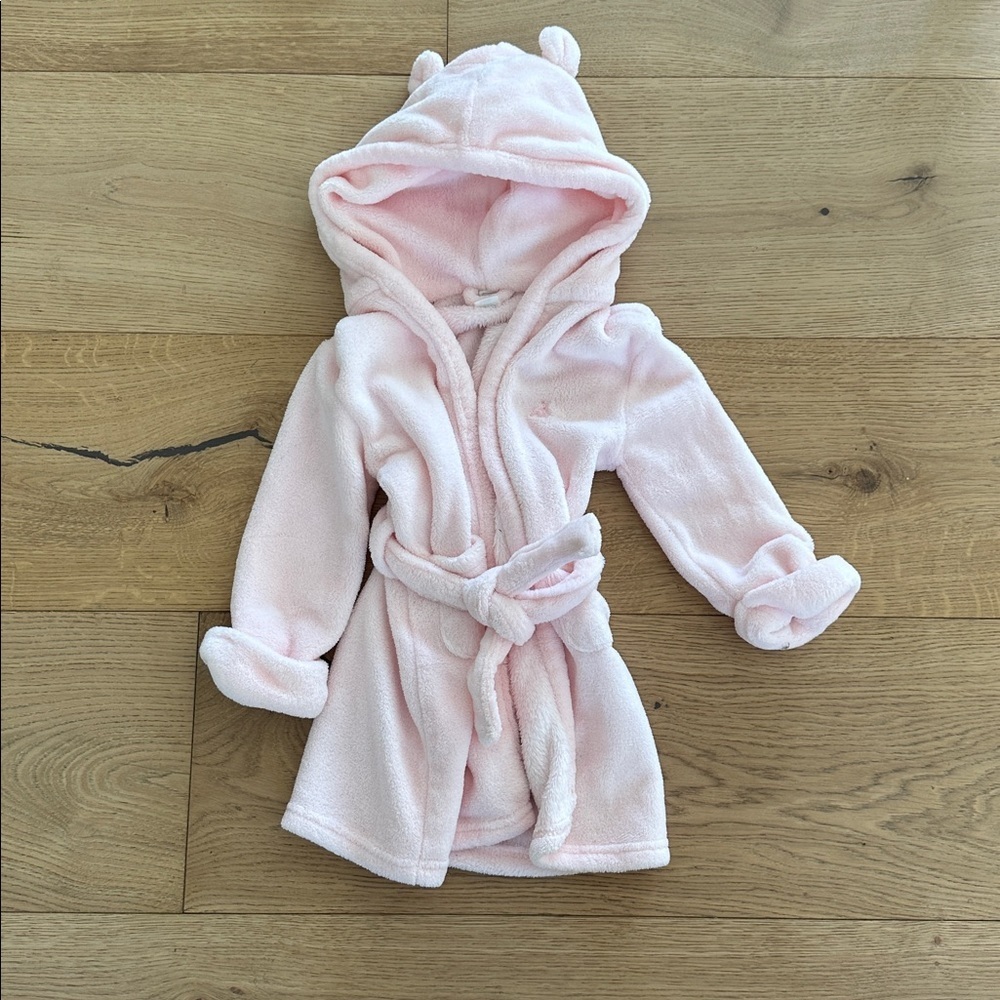 Kids Gap Pink Fleece Robe Size 2T cozy bear